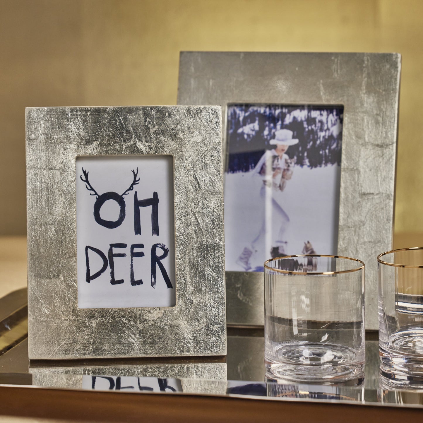 Silver leaf photo frame