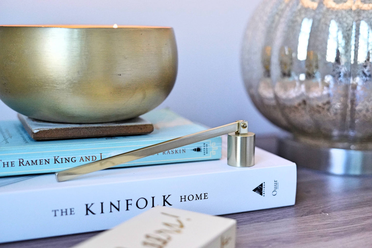 Brushed Gold Engraved Candle Snuffer