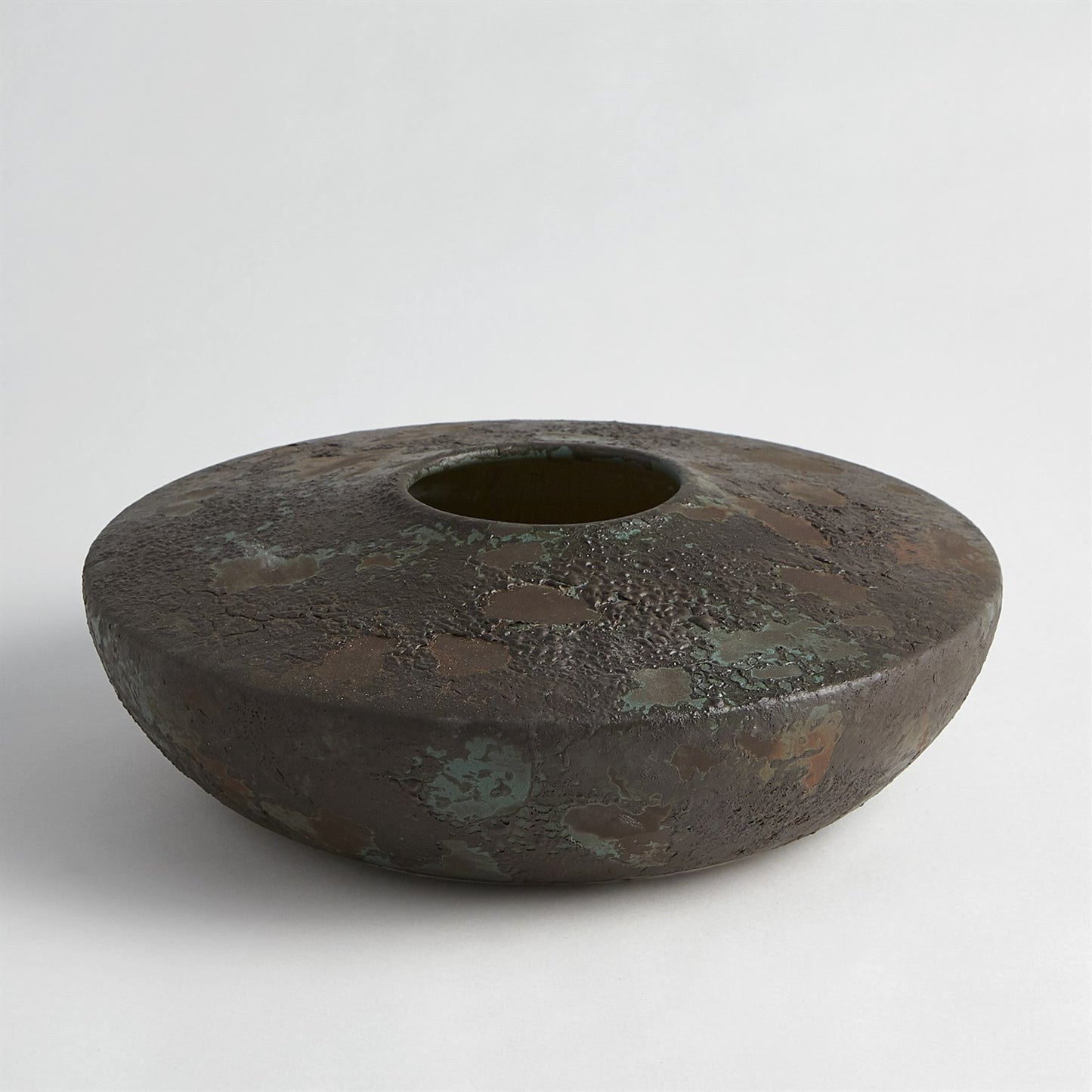 Patina Low Vase-Aged Brown