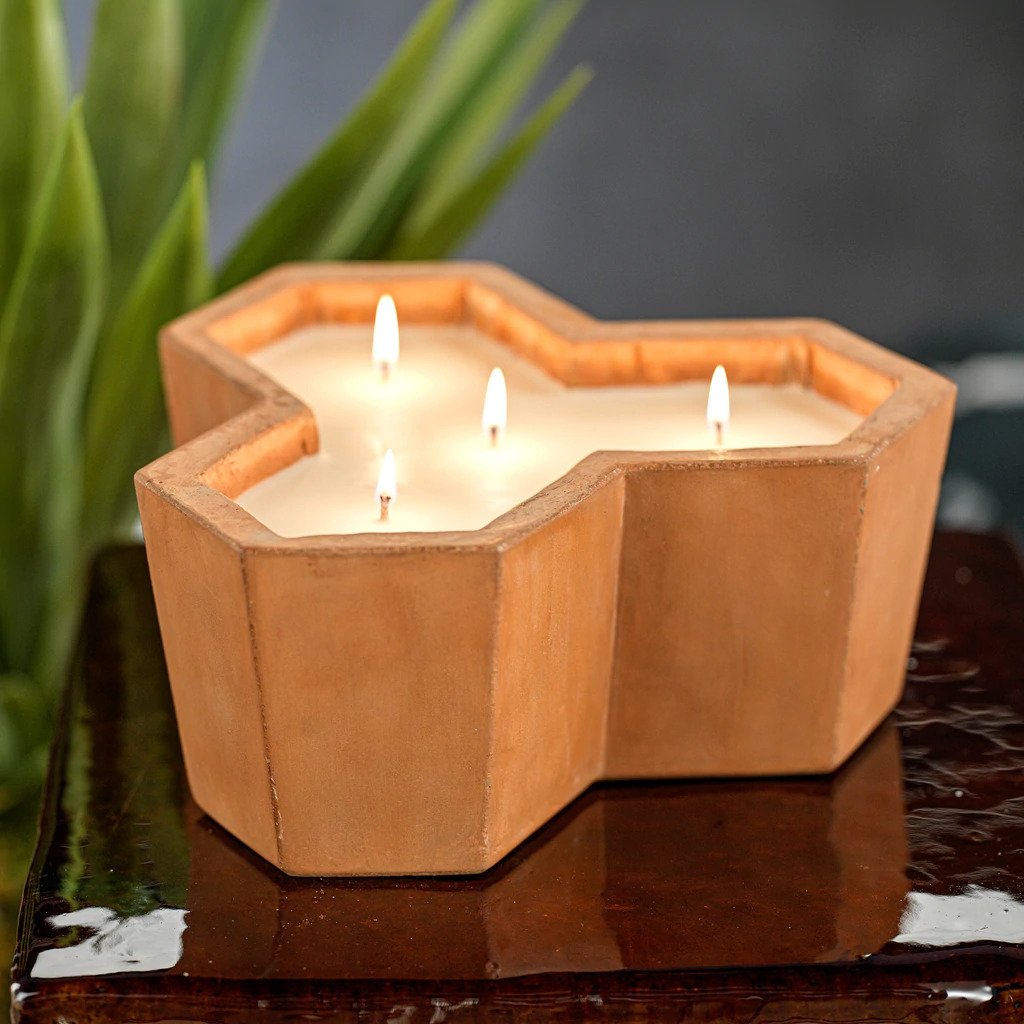 San Juan Honeycomb Concrete Outdoor Scented Candle - Terracotta Finish