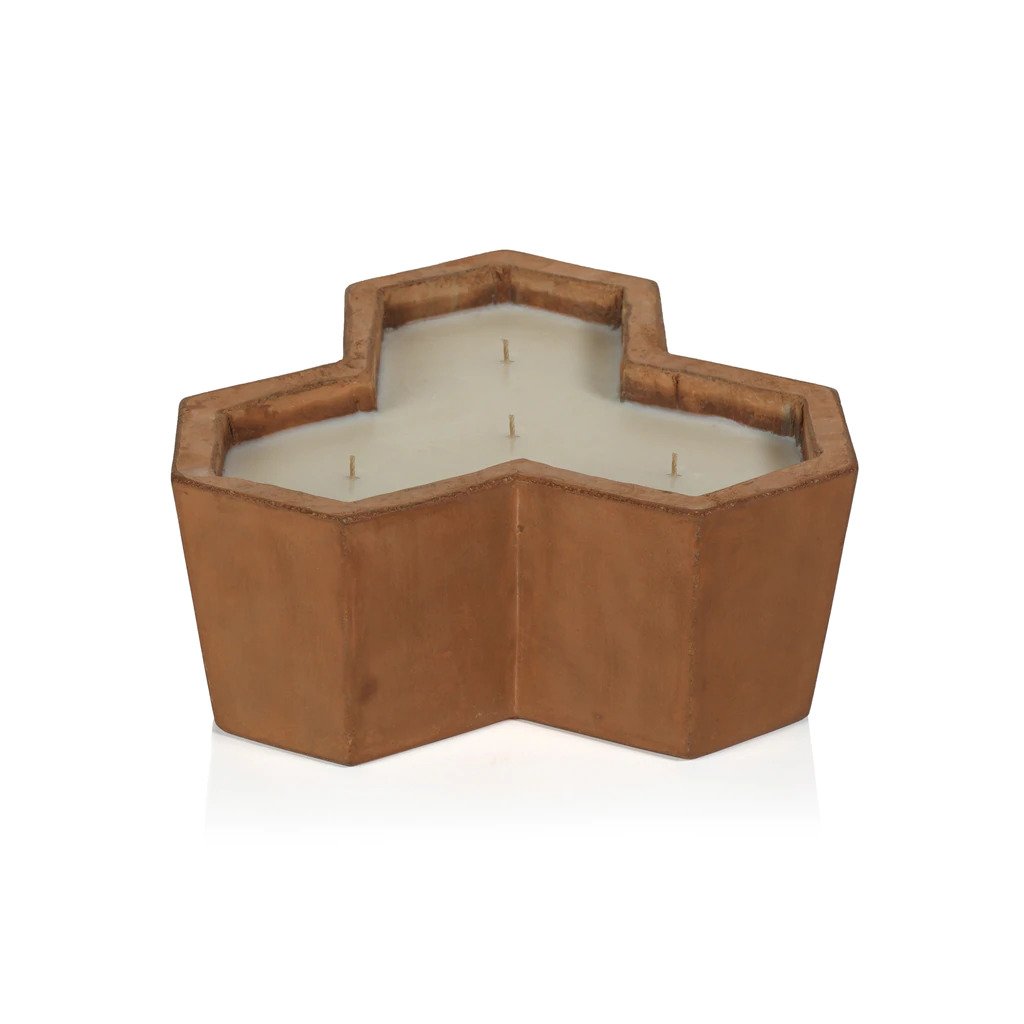 San Juan Honeycomb Concrete Outdoor Scented Candle - Terracotta Finish