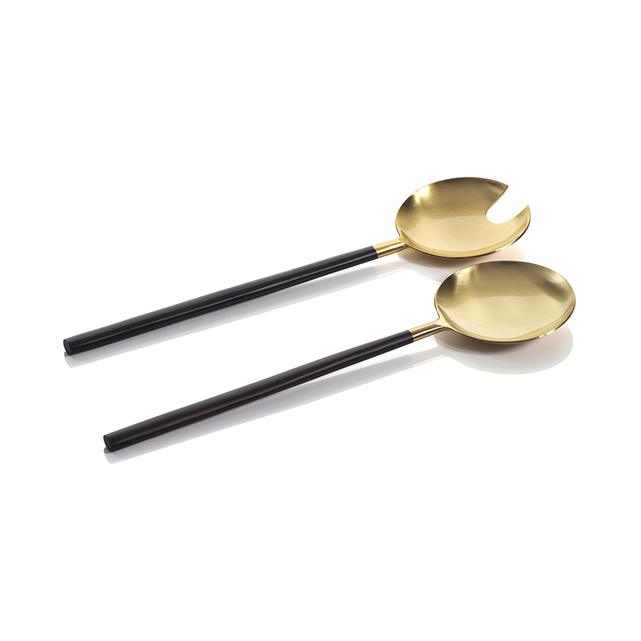 Modern Serving Set - Black / Matte Gold