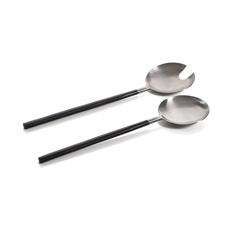 Modern Serving Set - Black / Matte Silver