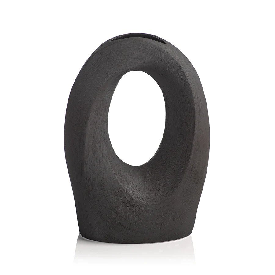 Manzanillo Porcelain Vase - Black