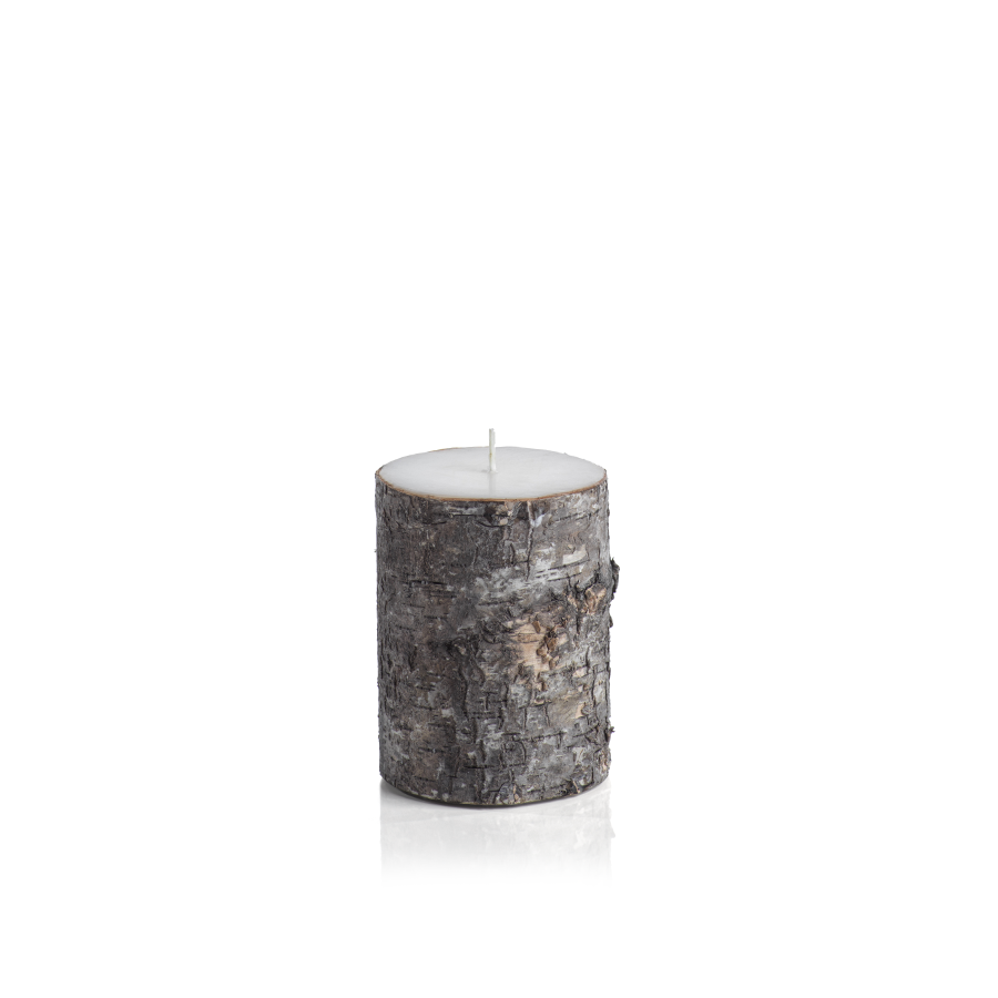 Birchwood Unscented Pillar Candle