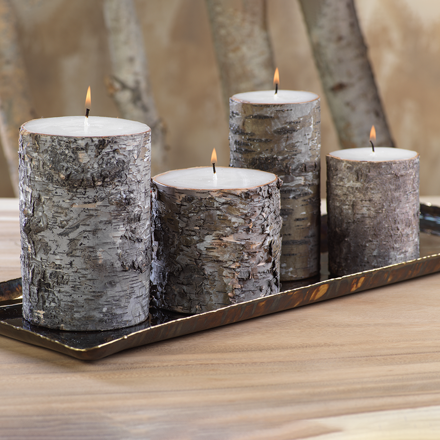 Birchwood Unscented Pillar Candle