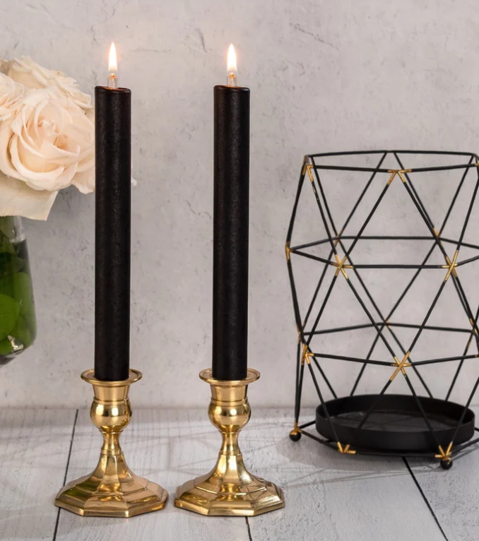 Black Dinner Candle 8"