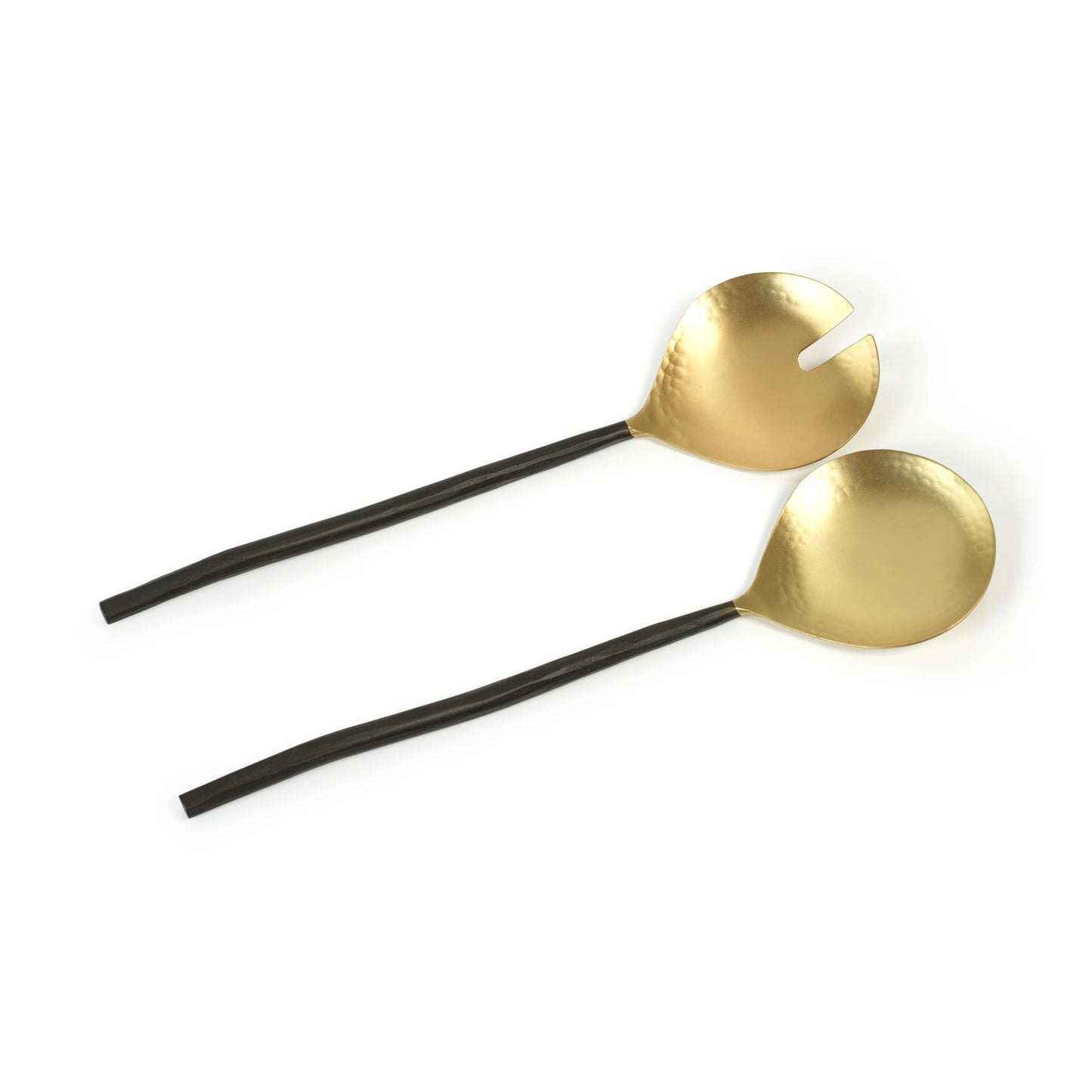 Black and Matt Brass Server Set