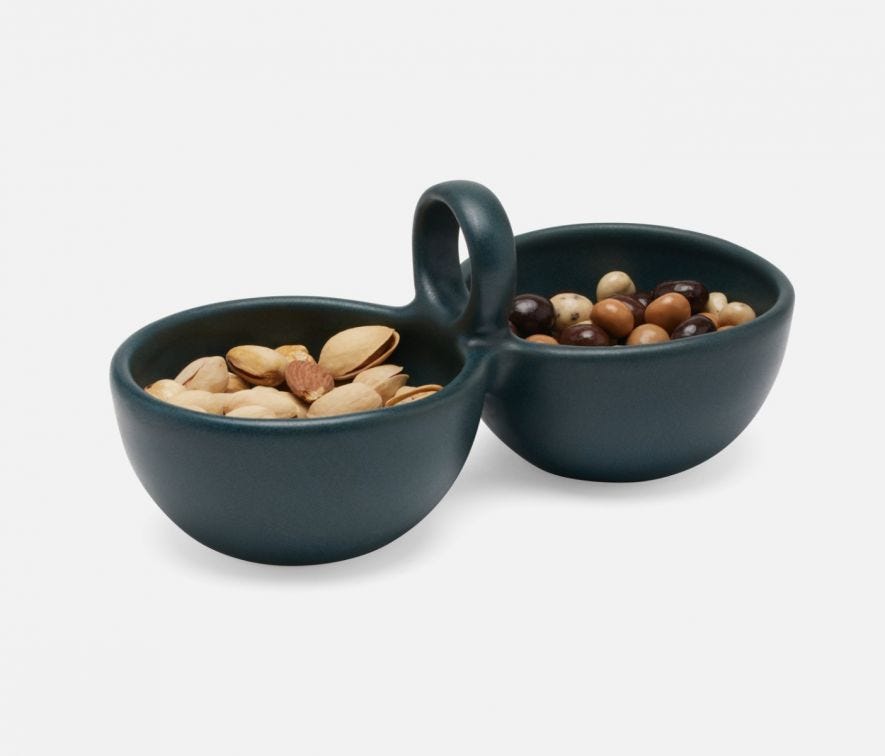 Desmond Midnight Teal Double Nut Dish