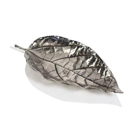 Antique Pewter Leaf Tray