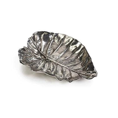 Antique Pewter Leaf Tray