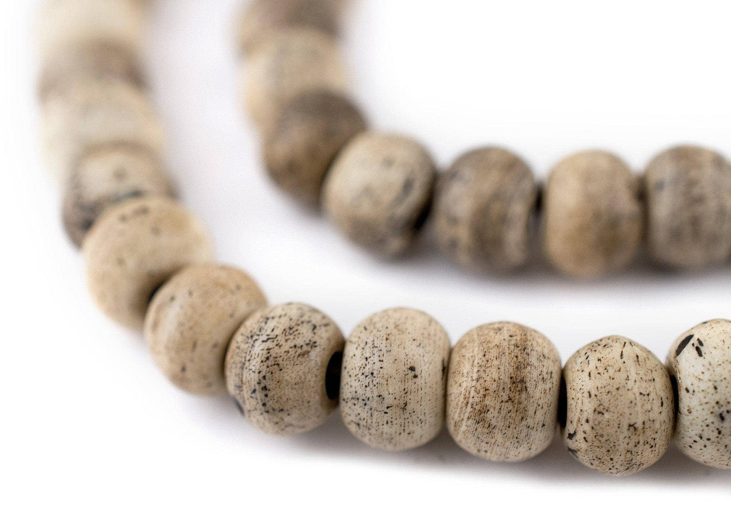 8mm Round Grey Himalayan Bone Mala Beads