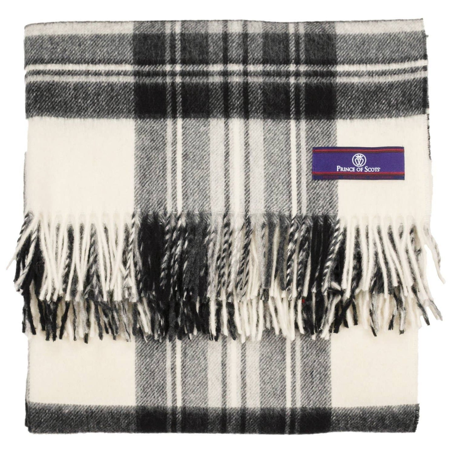 Highland Tartan Tweed Merino Wool Throw - Dress Grey Stewart