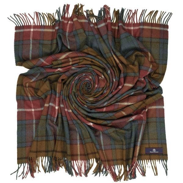 Highland Tartan Tweed Merino Wool Throw - Antique Buchanan