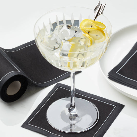 Black Cotton Cocktail Napkins 50 Units