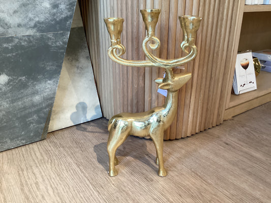 Brass Reindeer Candleabra