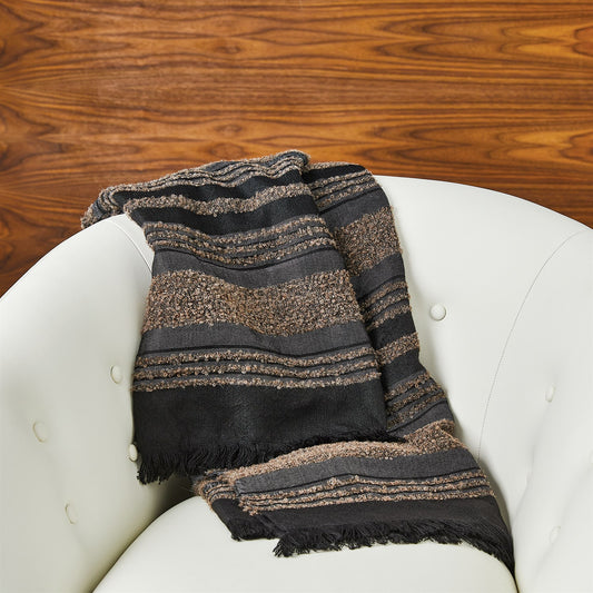 CONTRAST THROW - BROWN