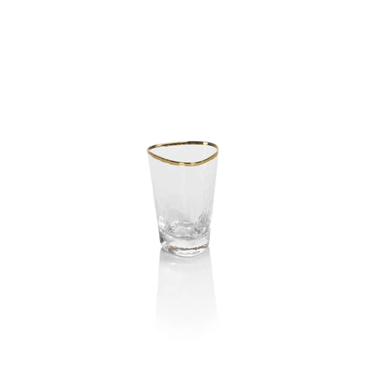 Aperitivo Triangular Shot Glass with Gold Rim