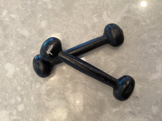 Vintage iron 1 lb dumbbells (set of 2)