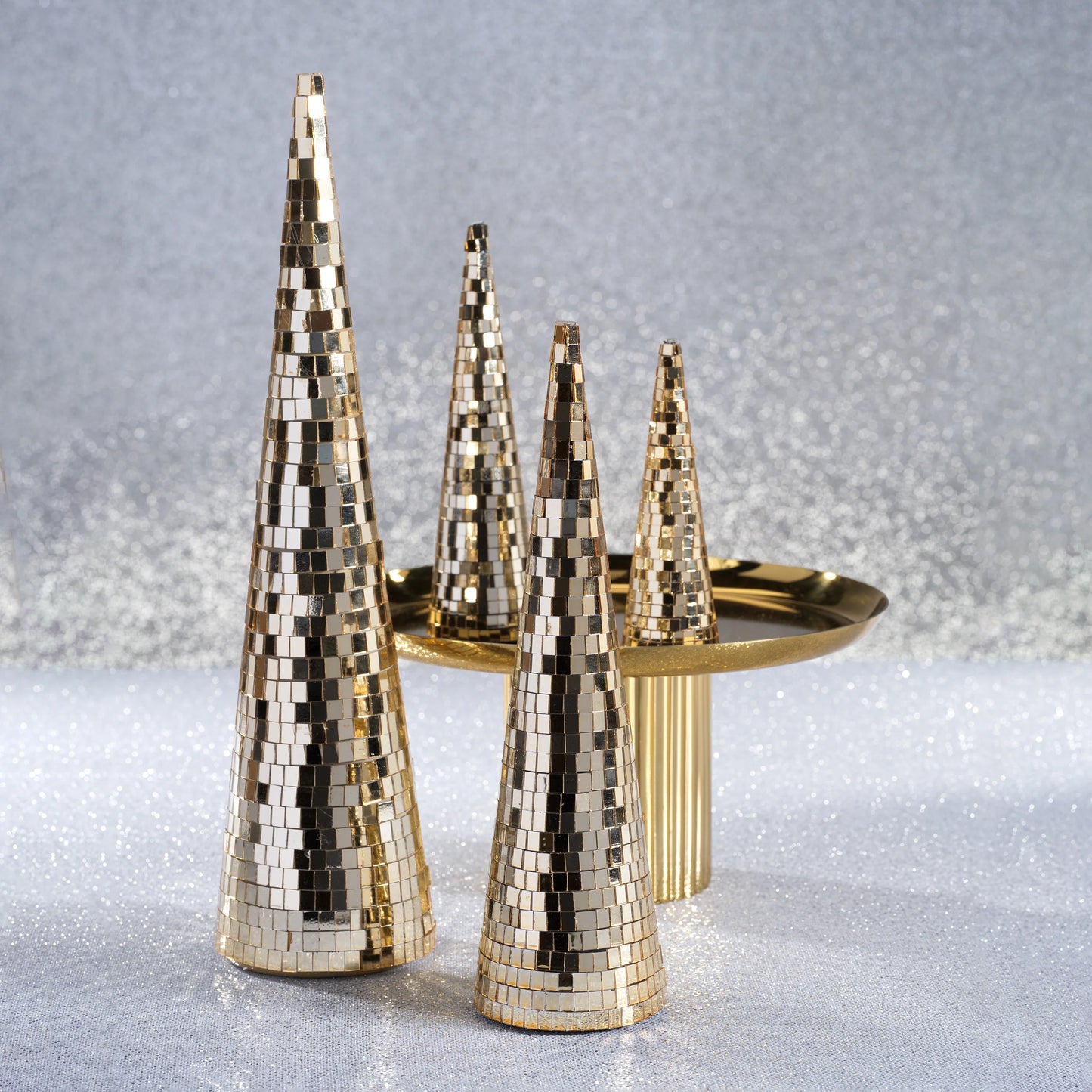 Luminous Festive Prism Tree - Gold & Silver - Multiple Sizes Available