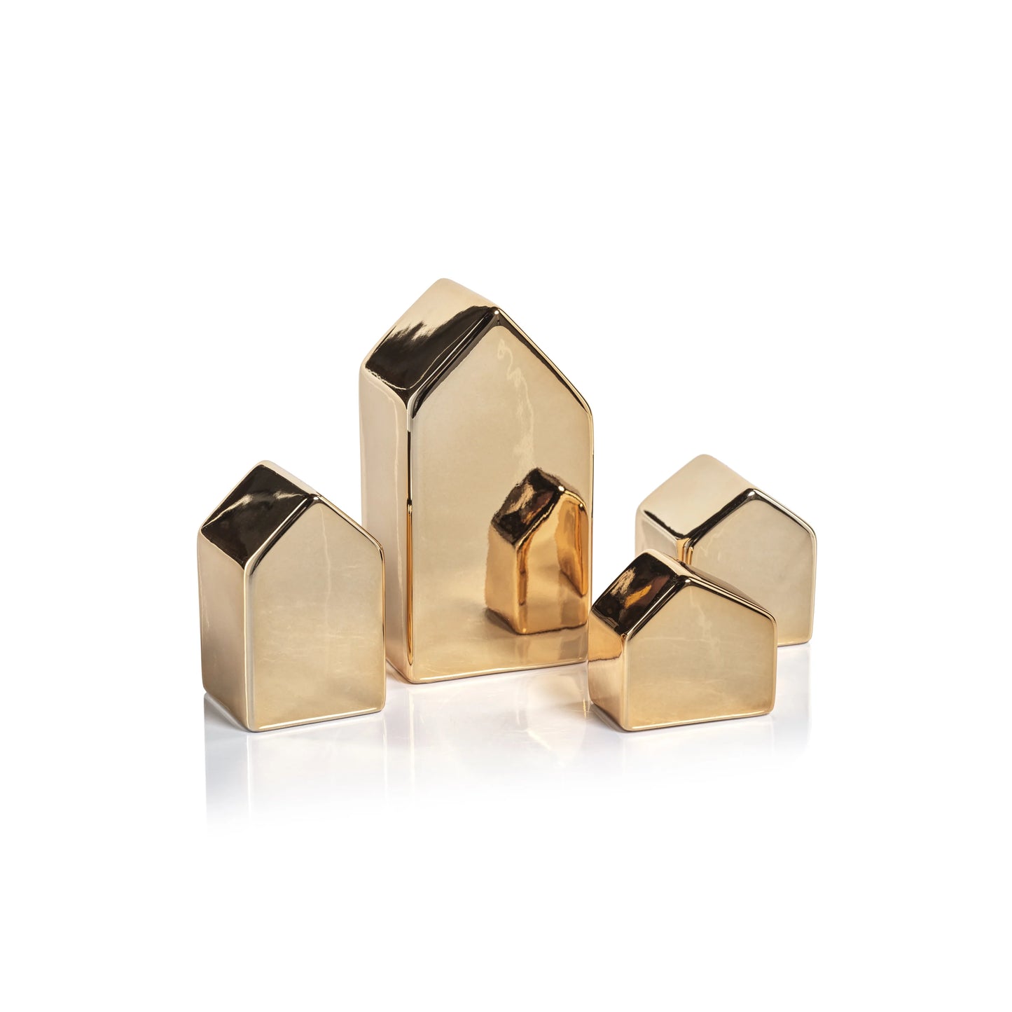 Decorative Ceramic House - Gold & Silver