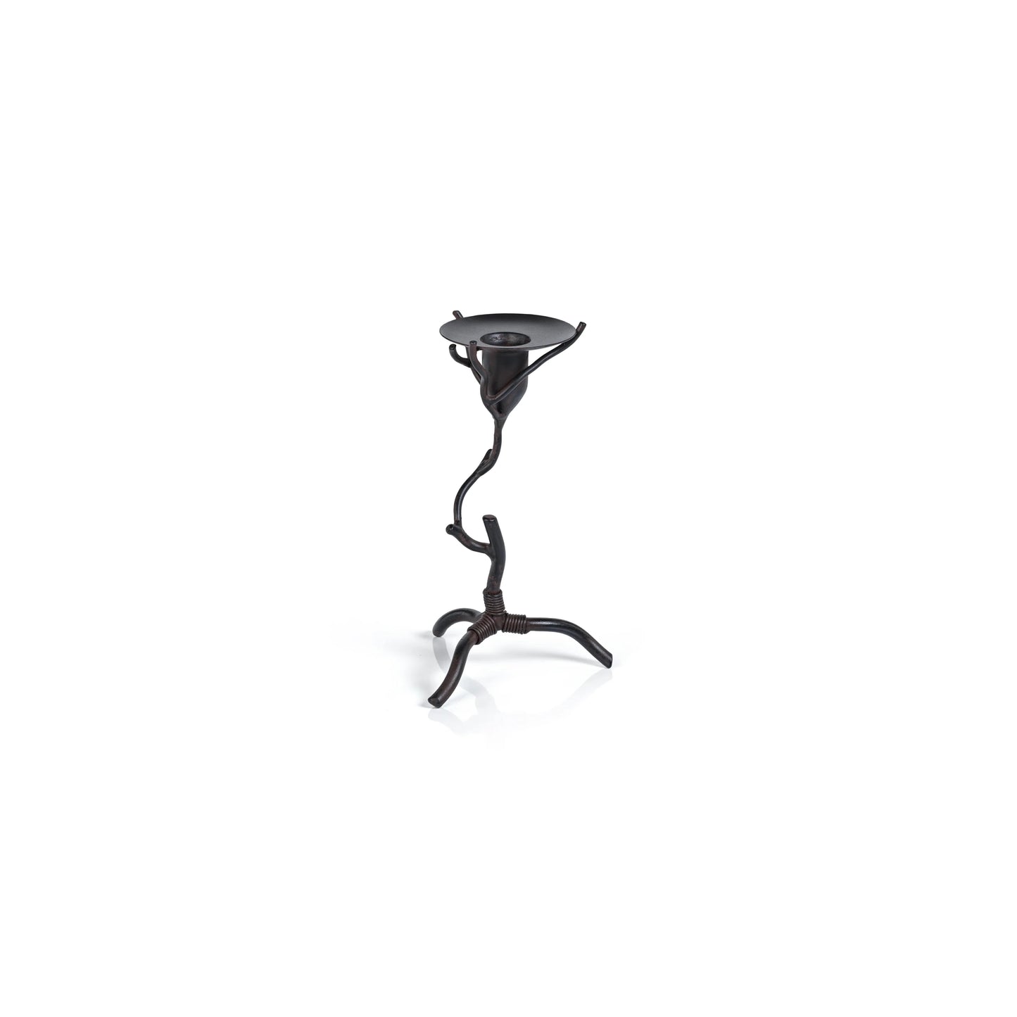 Twig Design Wrought Iron Candle Holder - Rust - Various Heights Available