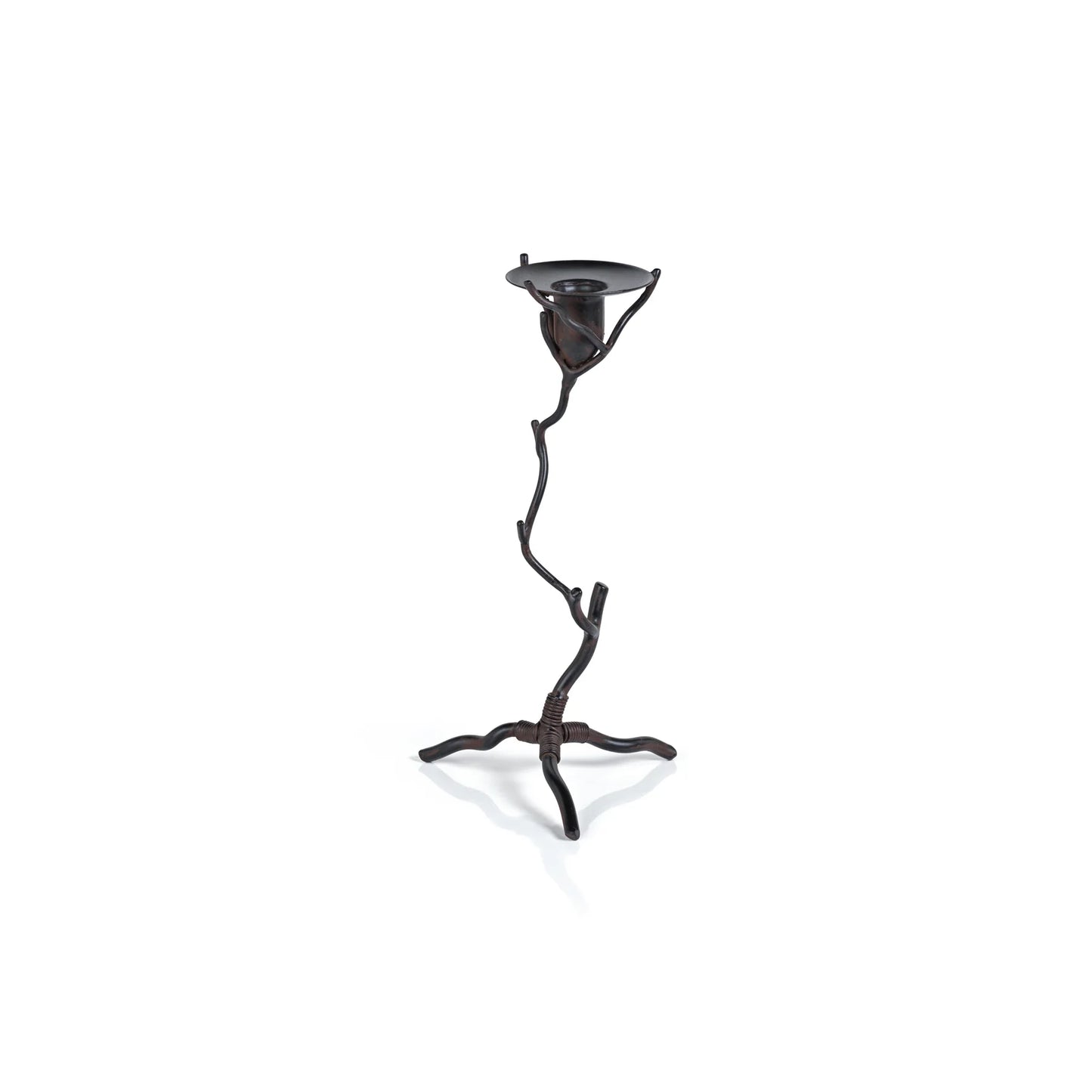 Twig Design Wrought Iron Candle Holder - Rust - Various Heights Available