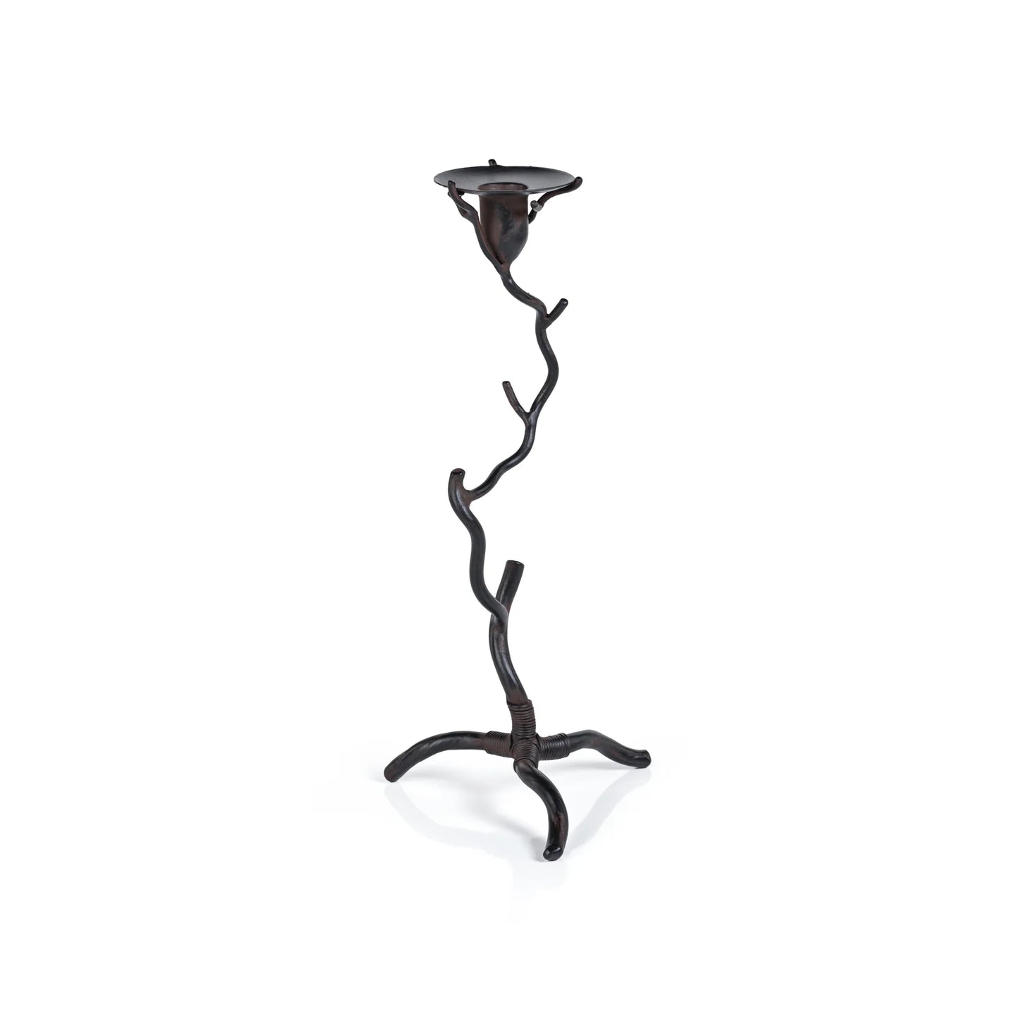 Twig Design Wrought Iron Candle Holder - Rust - Various Heights Available