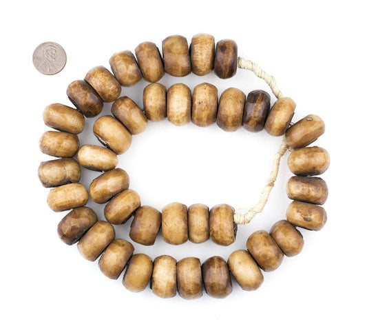 Large Kenya Light Brown Bone Beads