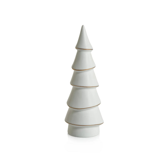 Alpina Porcelain Tree - Matt White with Gold Trim