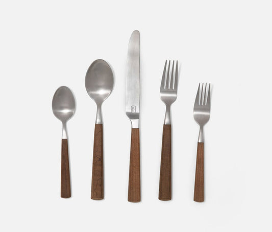 MICAH Maple Wood Handle Server Stainless Steel Flatware