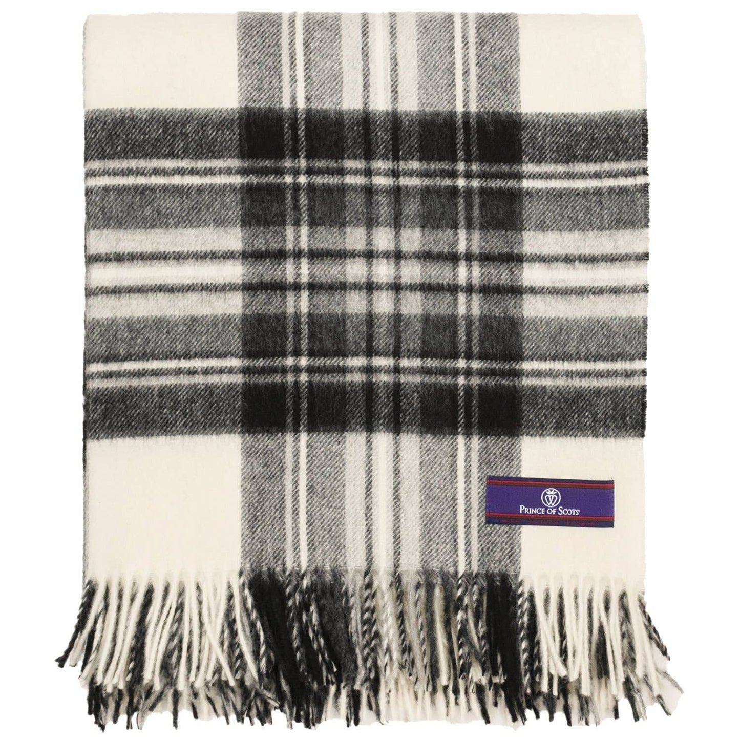 Highland Tartan Tweed Merino Wool Throw - Dress Grey Stewart