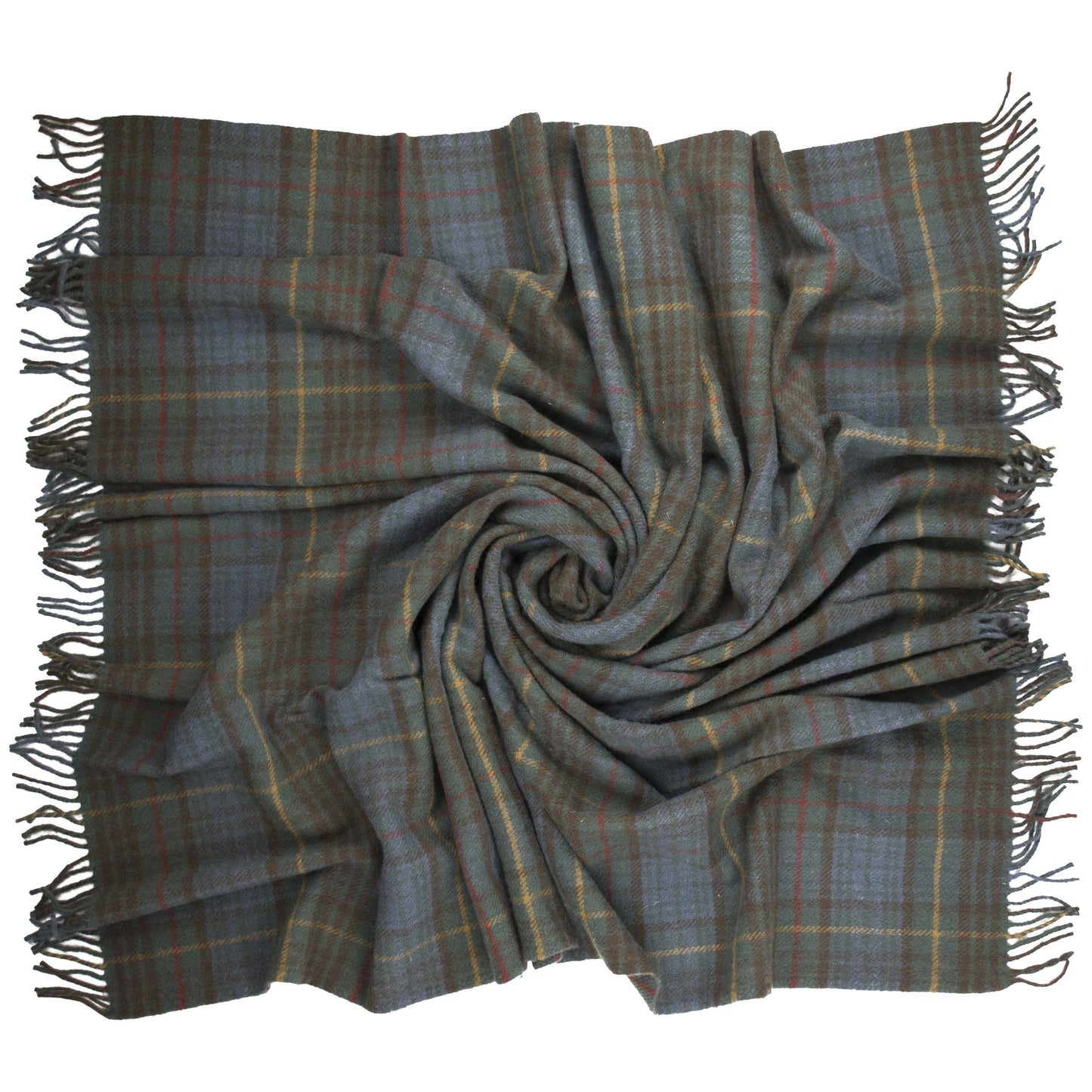 Highland Tartan Tweed Fluffy Throw - Antique Hunting Stewart