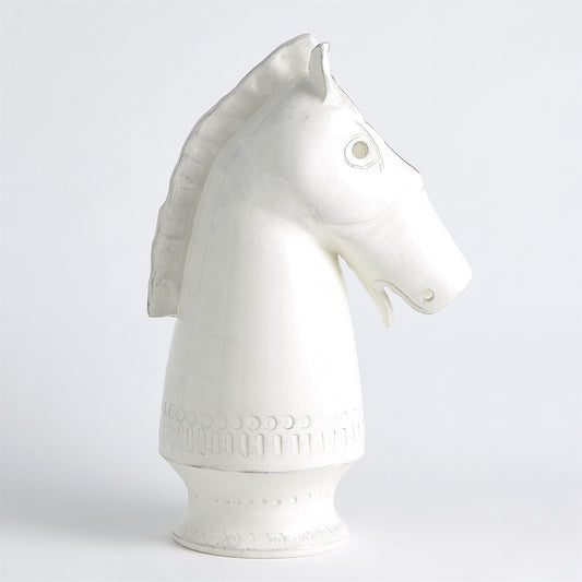 HORSE VASE-ANTIQUE WHITE