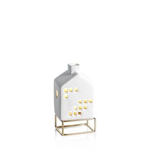 LED Ceramic House on Gold Metal Base