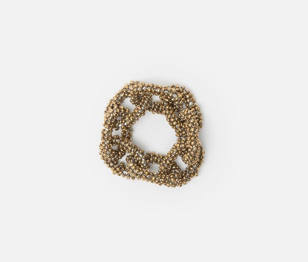 Sati Napkin Ring Set of 4 - Gold, Silver, Cream and Coral