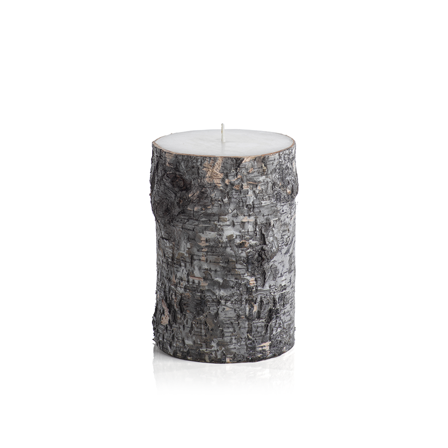 Birchwood Unscented Pillar Candle