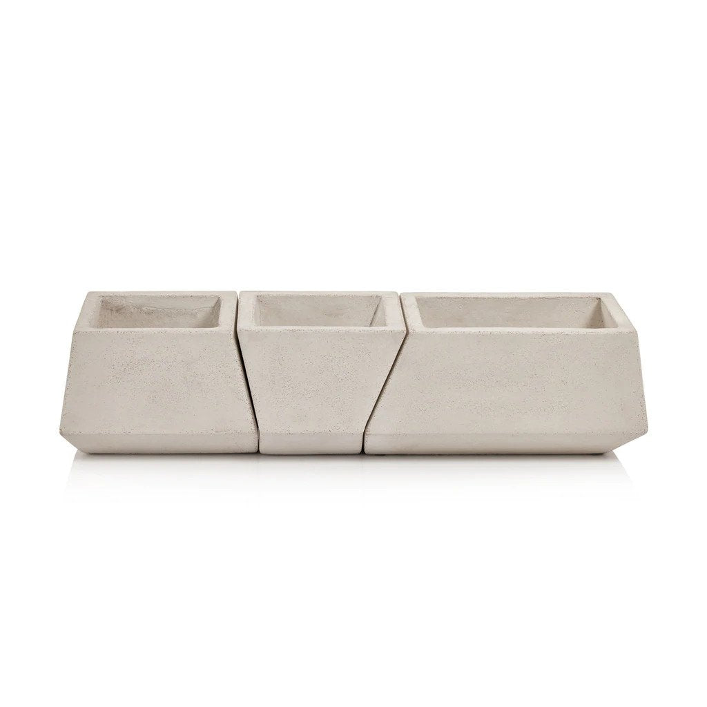 3-Piece Sectional Concrete Planter