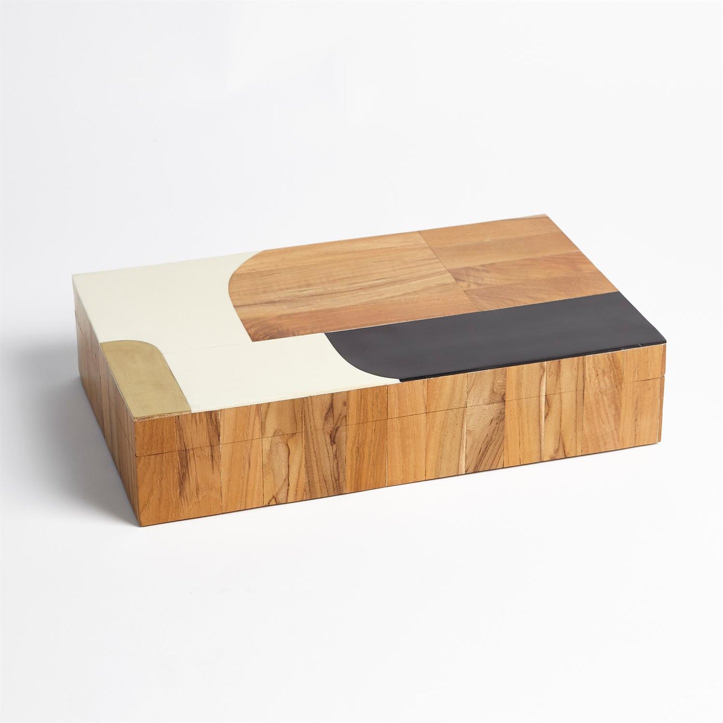 WOODEN INLAID BOX-BLACK/IVORY