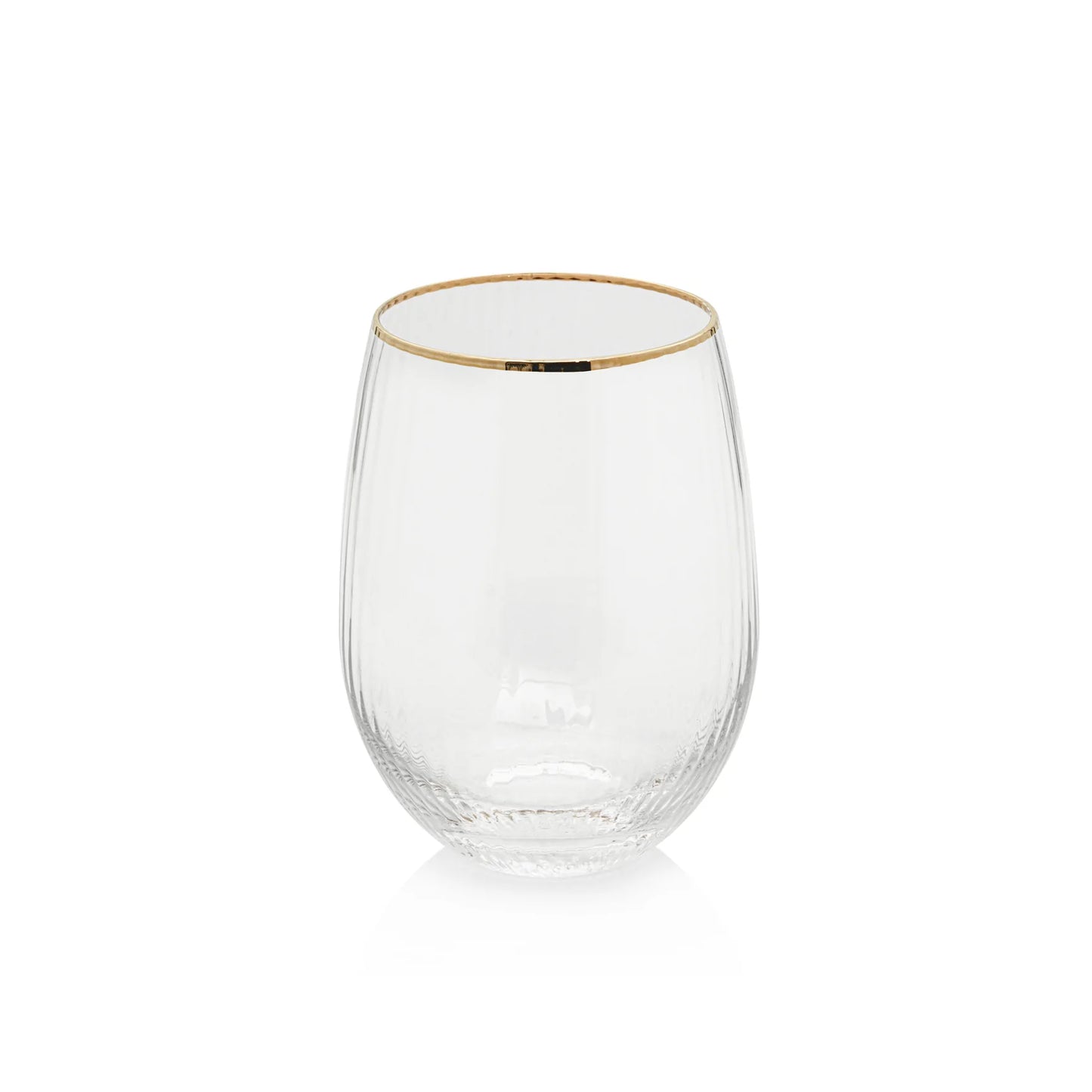Optic Stemless All-Purpose Glass with Gold Rim