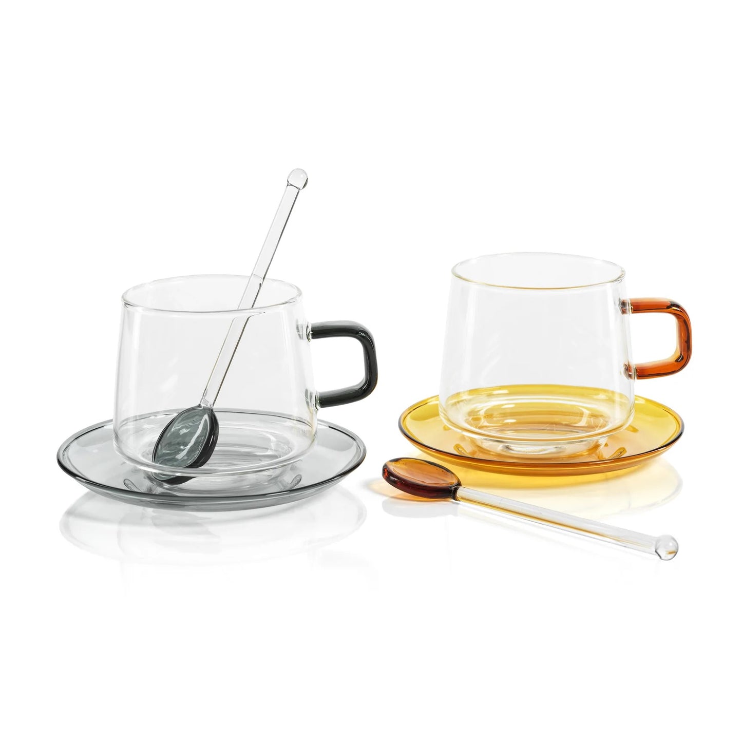 Baglioni Glass Tea and Coffee Cup with Saucer Set also available with Spoon Set