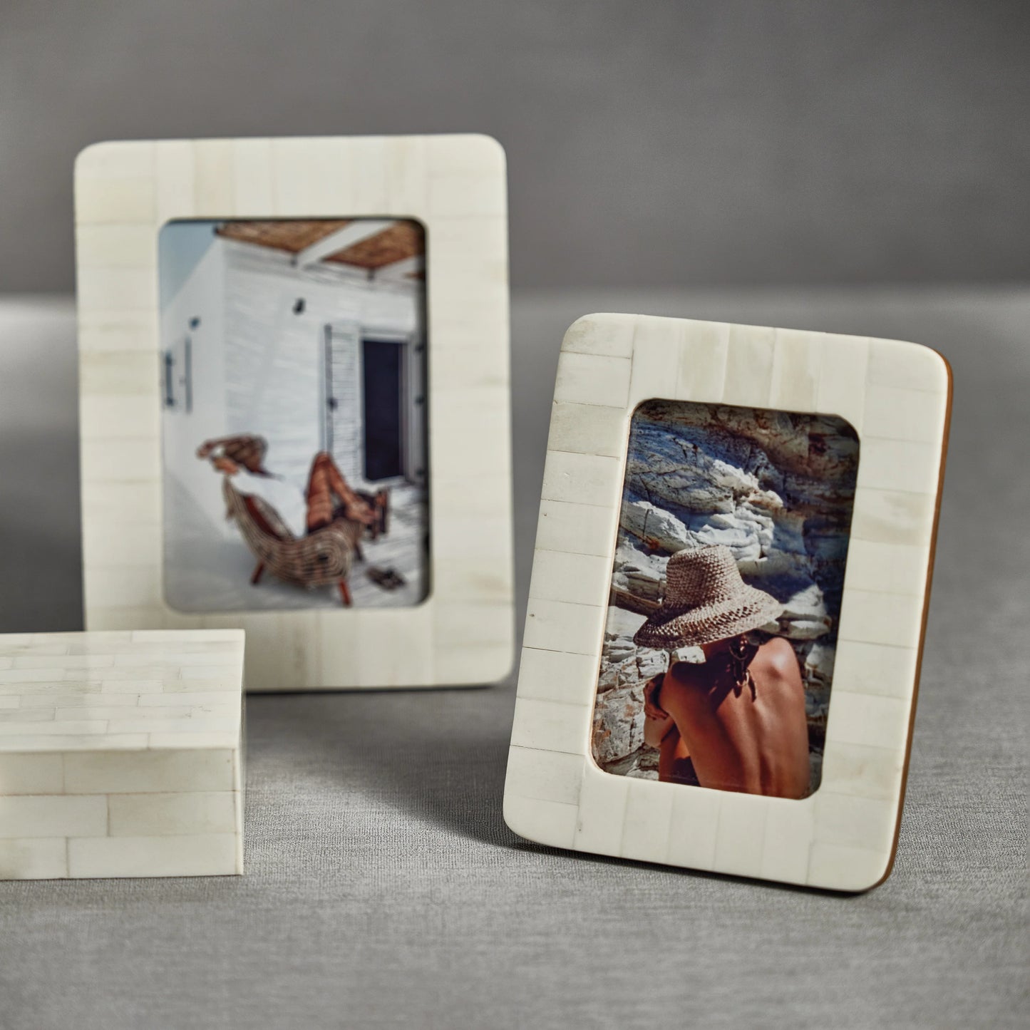 COTE D'IVOIRE BONE INLAY PHOTOFRAME WITH ROUNDED CORNERS